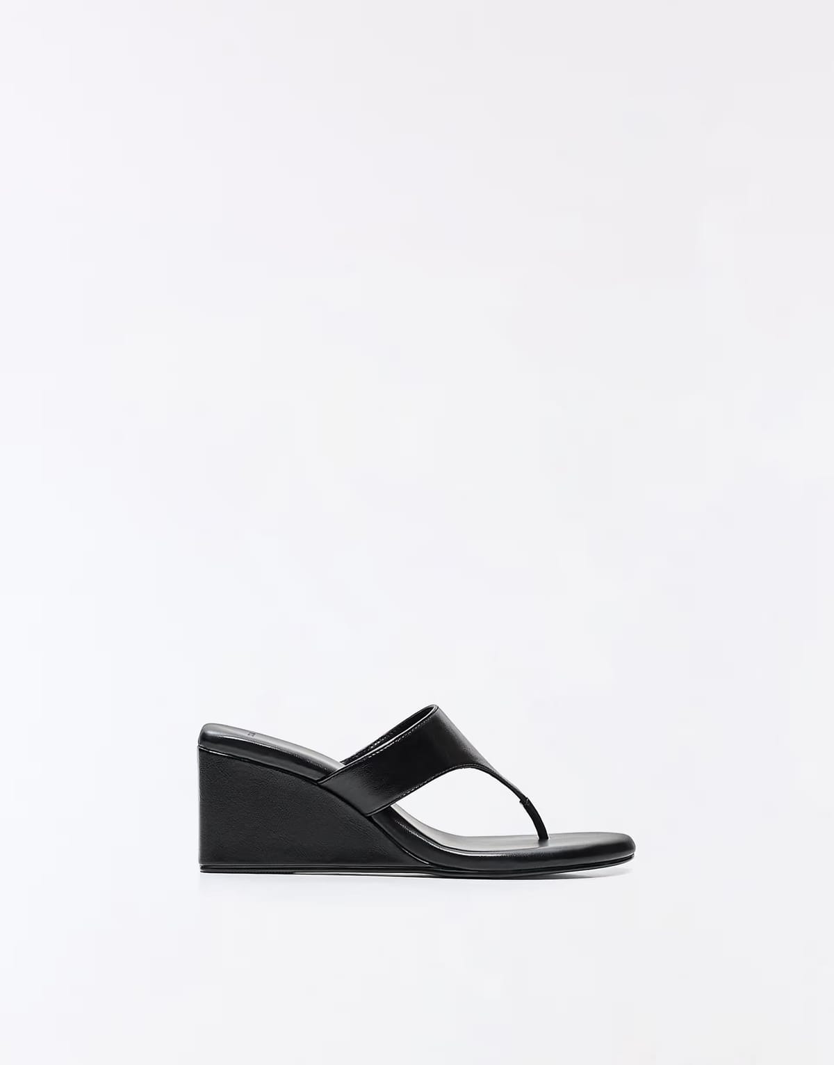 ASOS Bershka Wedge heel sandals in black - 1
