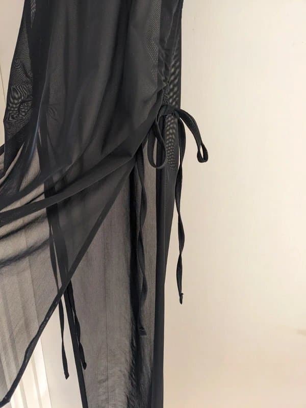 ASOS Design Black beach cover up size 12 sheer mesh fabric