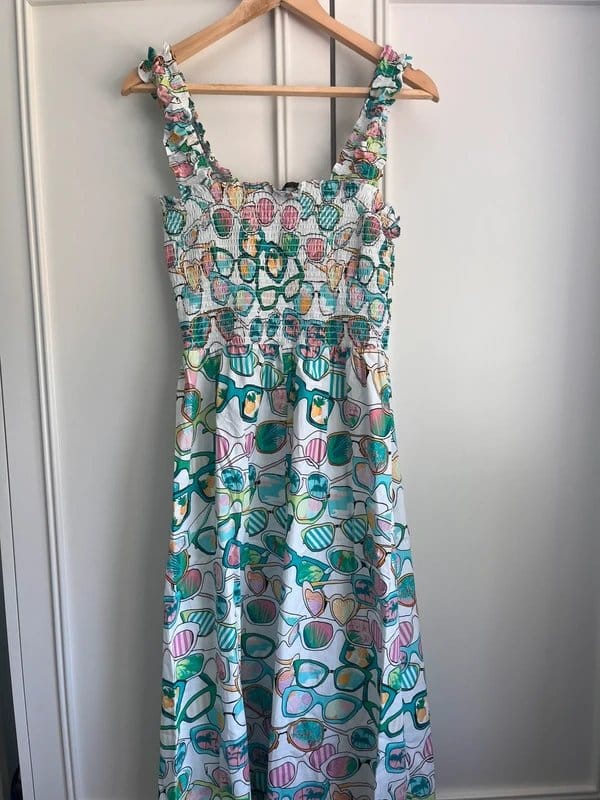 Never Fully Dressed Multi-Colour Print Summer Dress Size 12