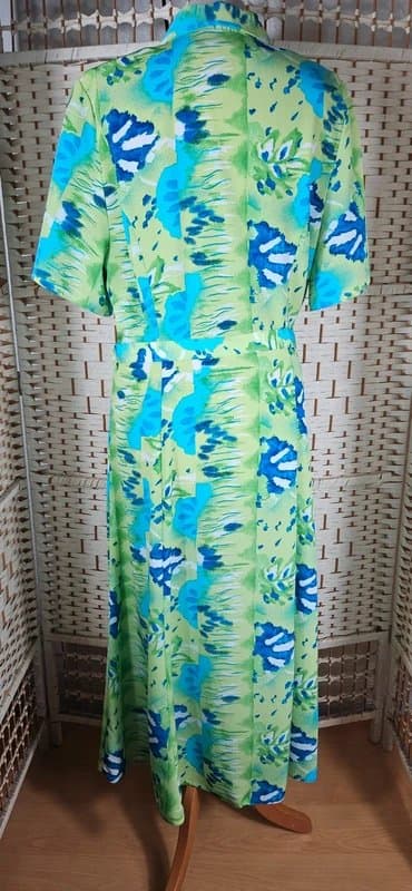 SHY Rare Vintage Shy Abstract Floral Midi Dress – UK 14