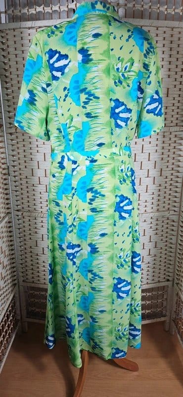 SHY Rare Vintage Shy Abstract Floral Midi Dress – UK 14 - 1