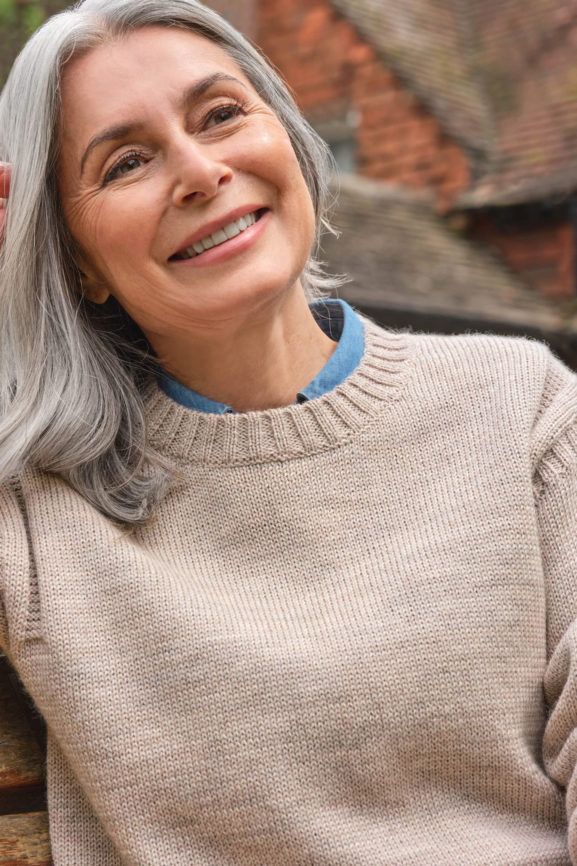 WoolOvers WoolOvers Light Beige Pure Wool Guernsey Jumper