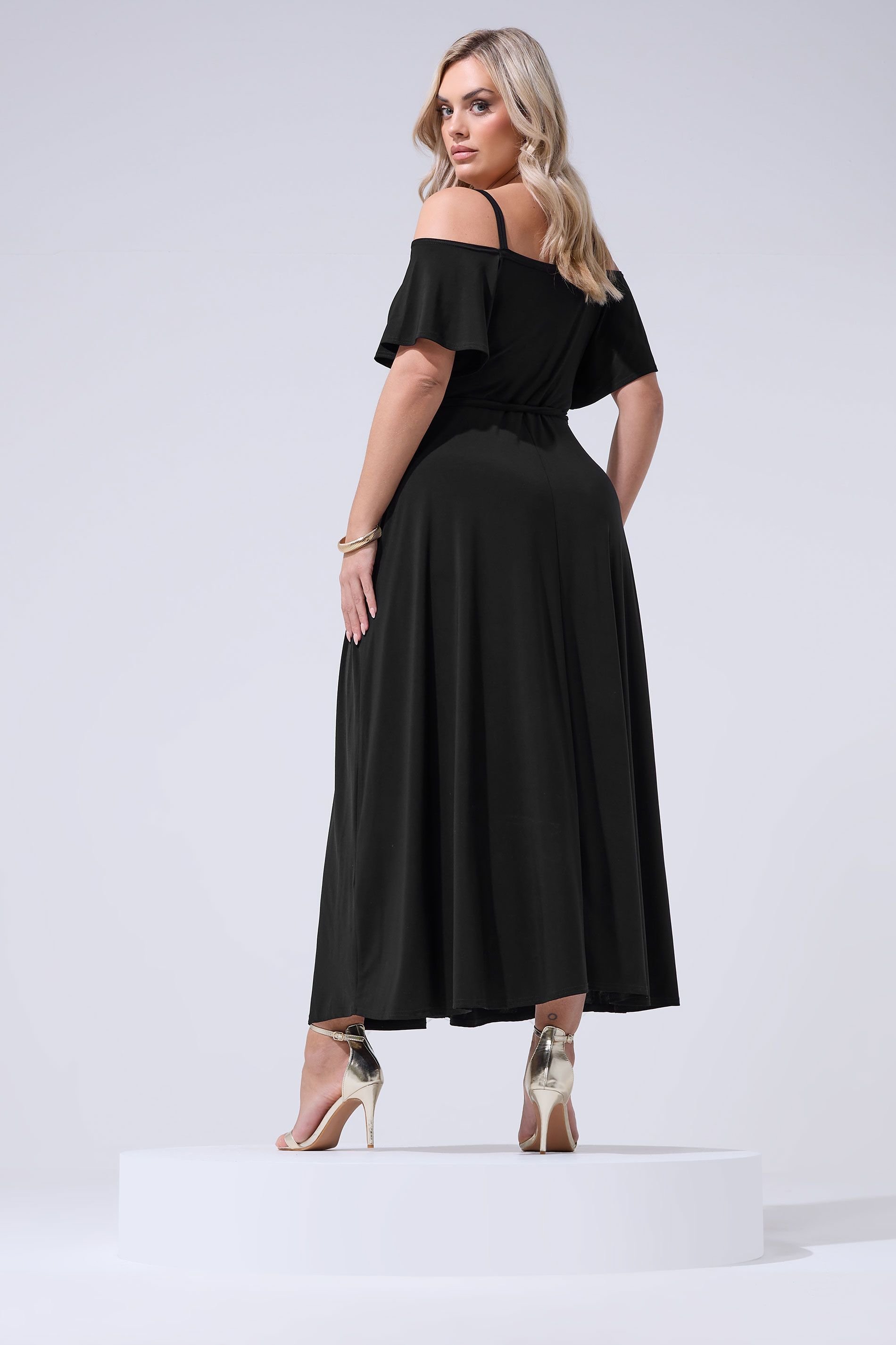 Yours Yours Women's Cold Shoulder Maxi Dress in Black - 3