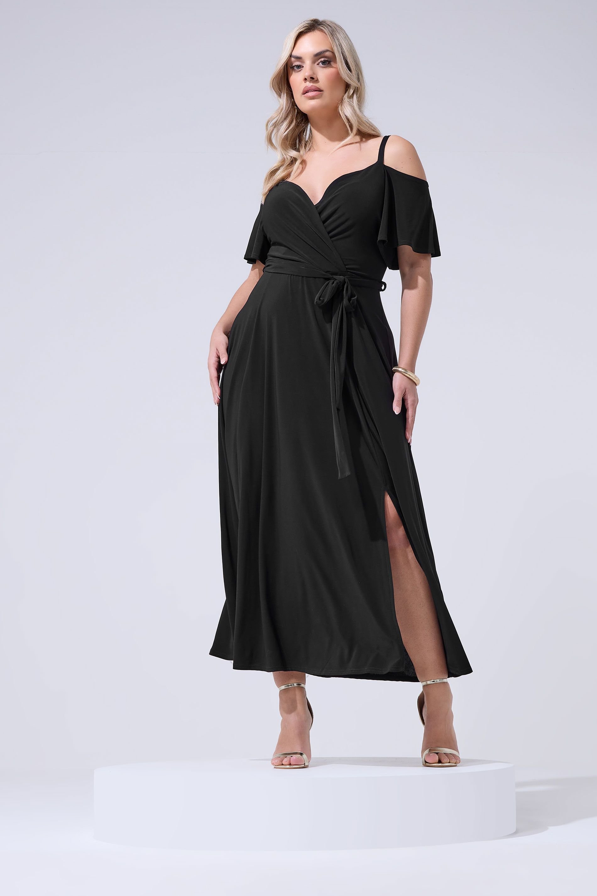 Yours Yours Women's Cold Shoulder Maxi Dress in Black - 4