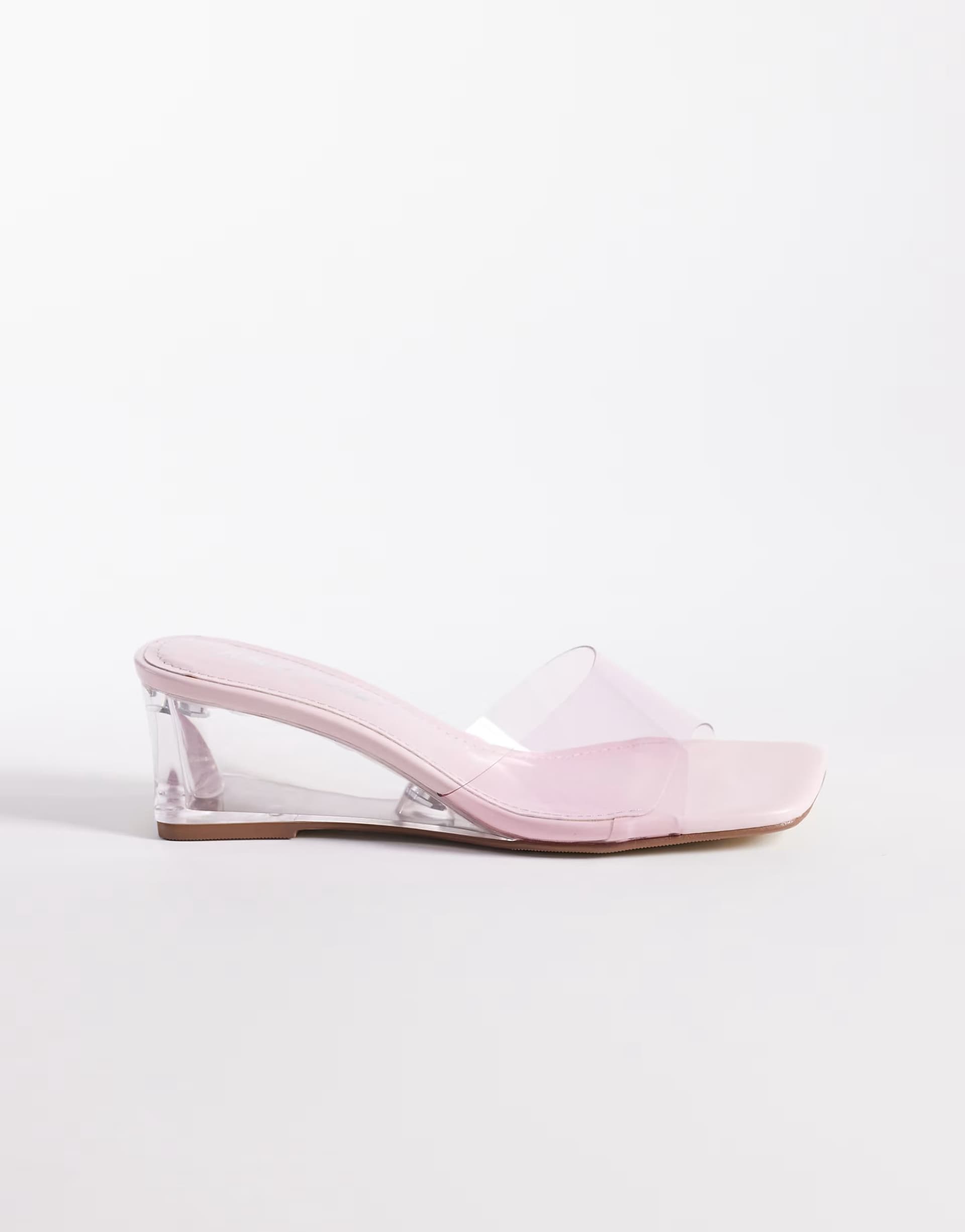 ASOS Public Desire Juno wedge sandals in pink