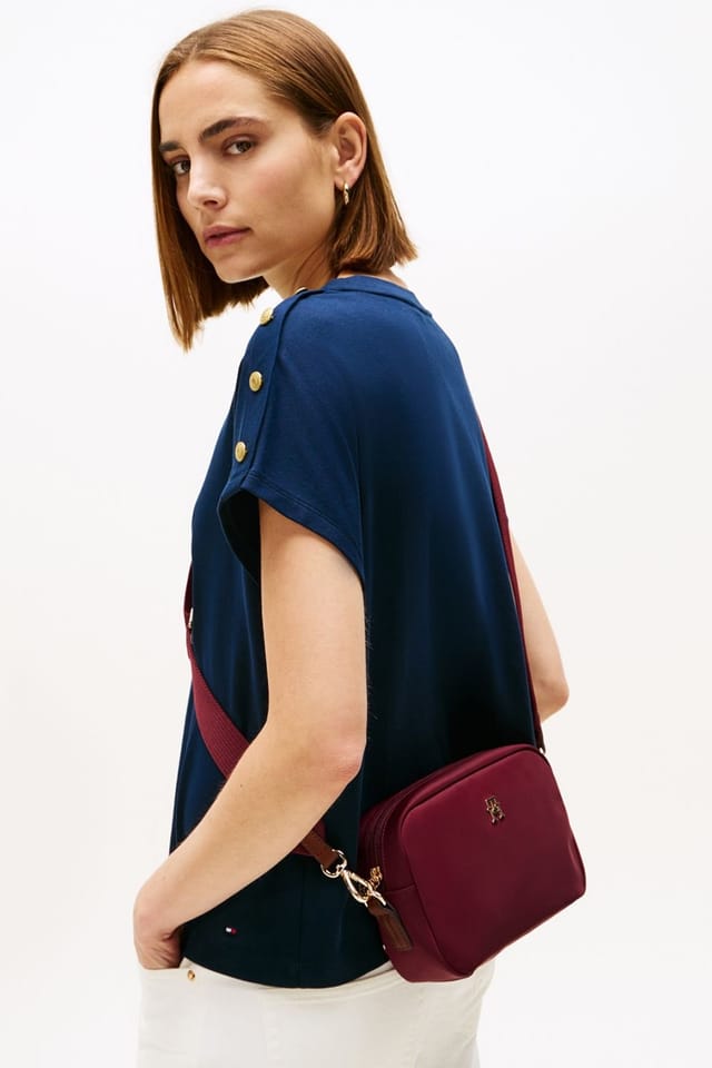 Tommy Hilfiger Tommy Hilfiger Women's Popette Nylon Camera Bag Deep Rouge in Burgundy - 2