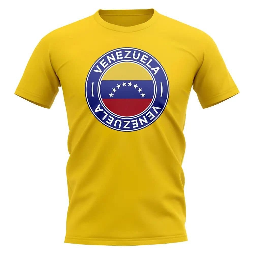 Venezuela Venezuela Men's Personalised Football Badge T-Shirt in Yellow