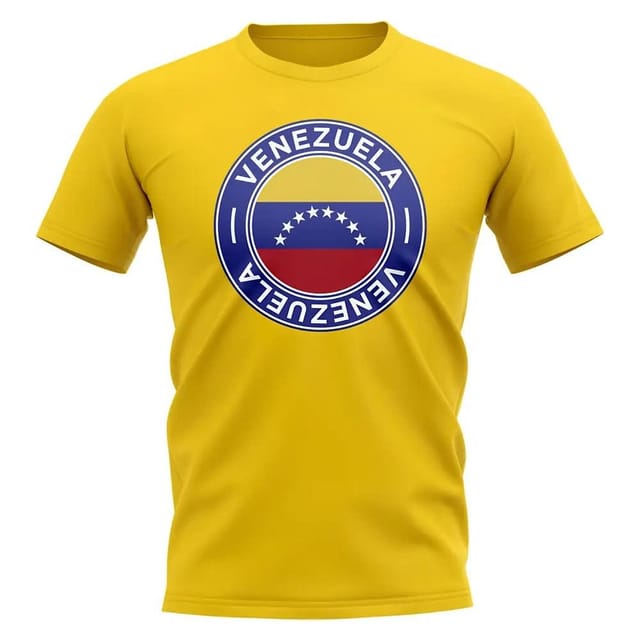 Venezuela Venezuela Men's Personalised Football Badge T-Shirt in Yellow - 2