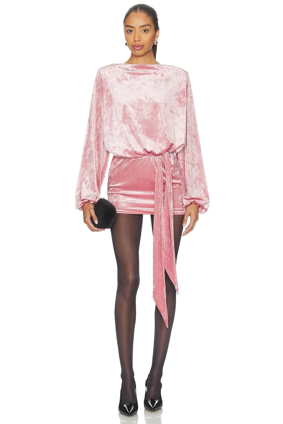 revolve Revolve Velvet Midi Dress in Vintage Rose