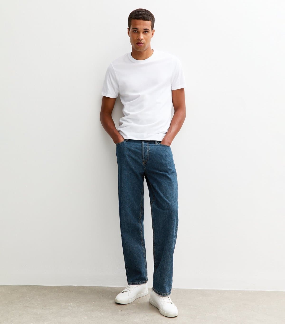 jack & jones Men's Dark Blue Straight Leg Regular Jeans Jack & Jones New Look