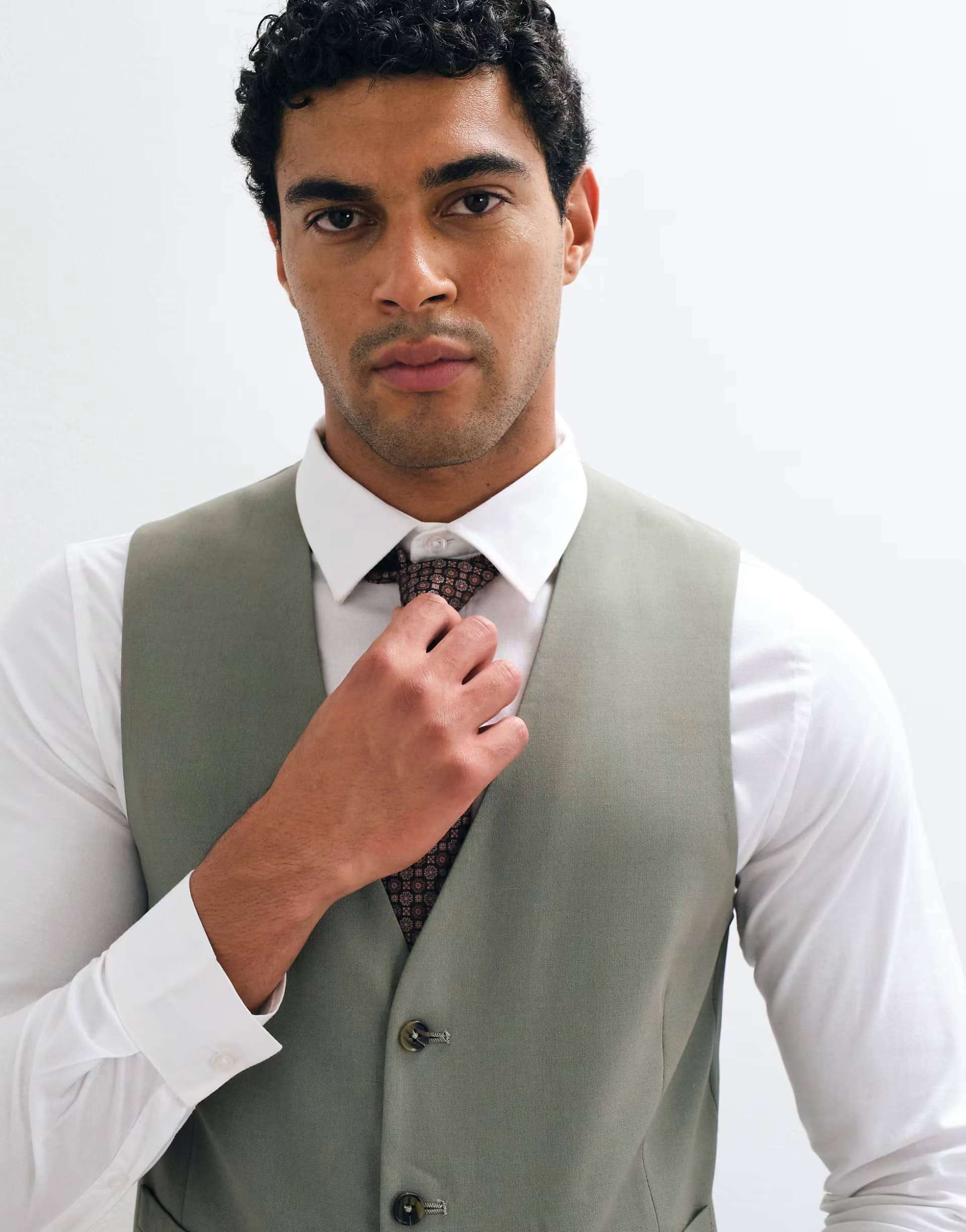 ASOS ASOS DESIGN skinny suit waistcoat in khaki