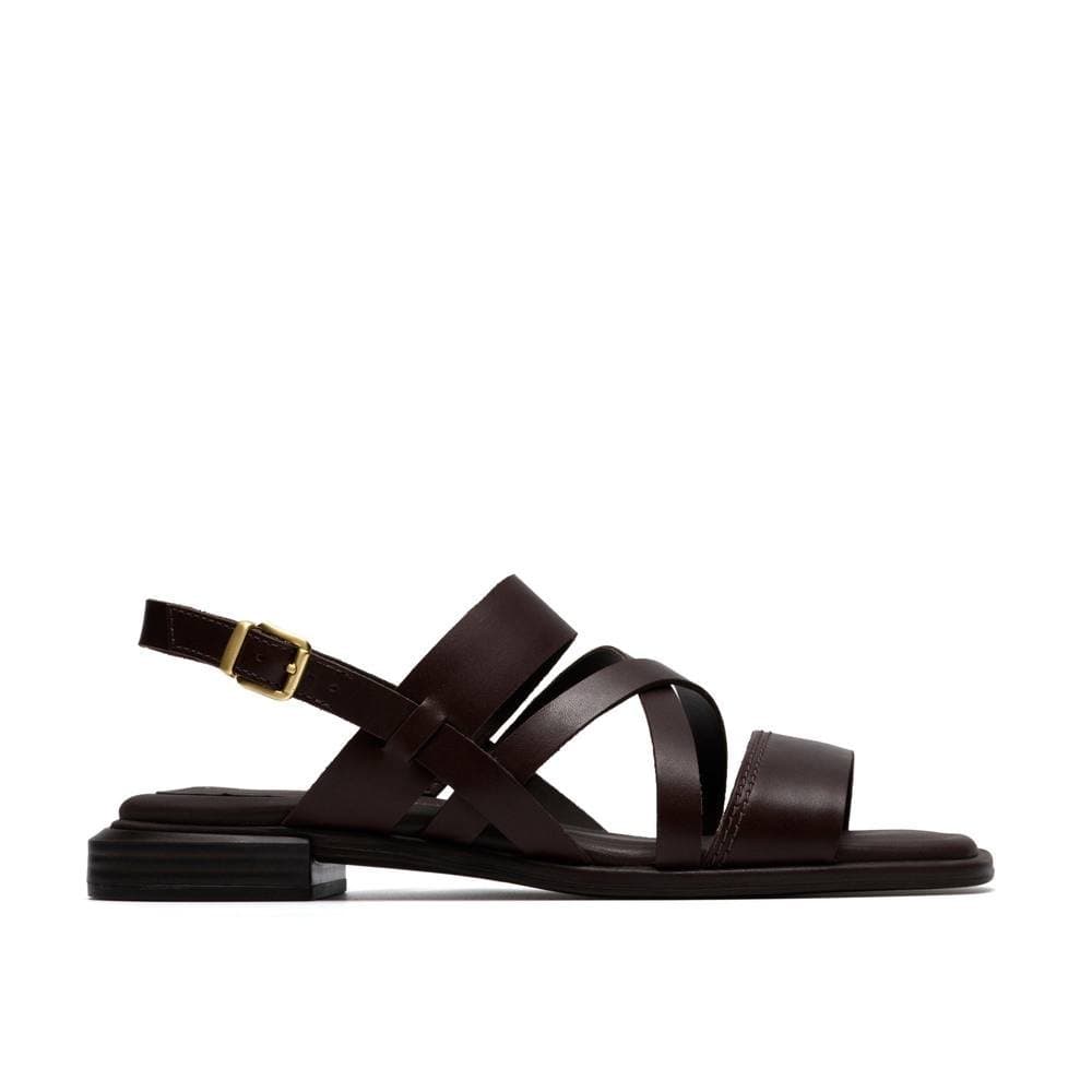 Clarks Clarks Women's Ariany Strap Dark Brown Leather Flat Sandals