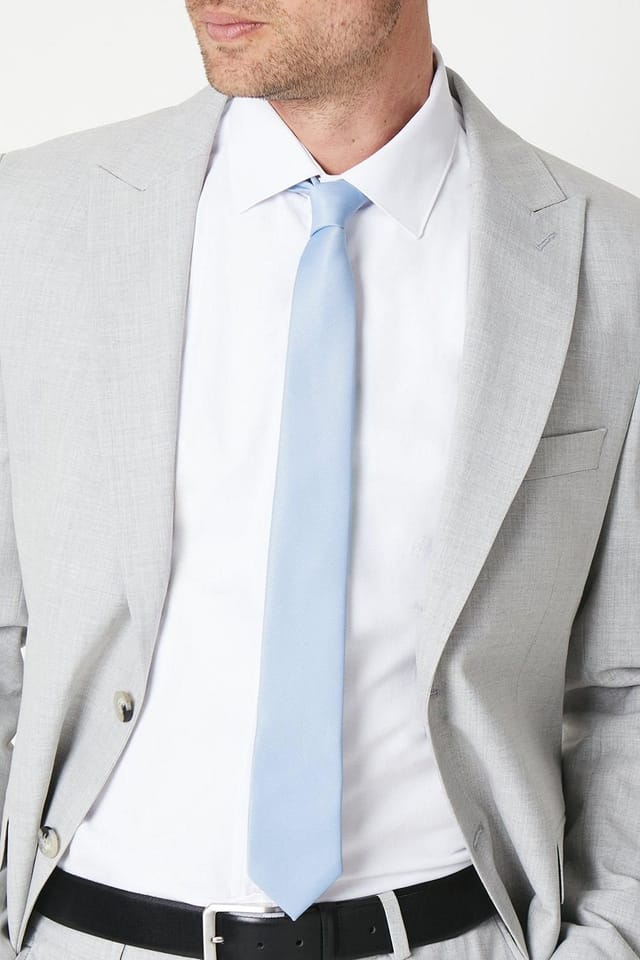 Burton Burton Men's Dusty Blue Slim Tie - 2