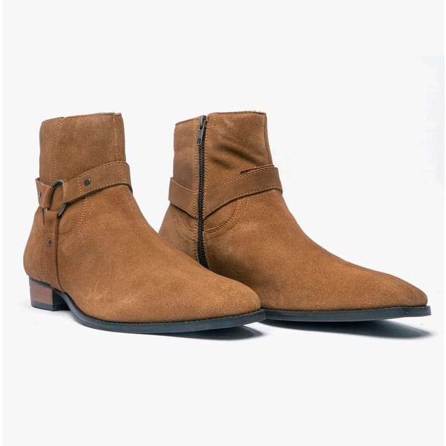 Club Cubano Club Cubano Men's Raul Zip Cuban Heel Ankle Boots in Light Tan - 2