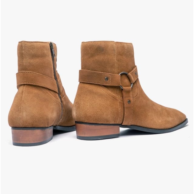 Club Cubano Club Cubano Men's Raul Zip Cuban Heel Ankle Boots in Light Tan - 3