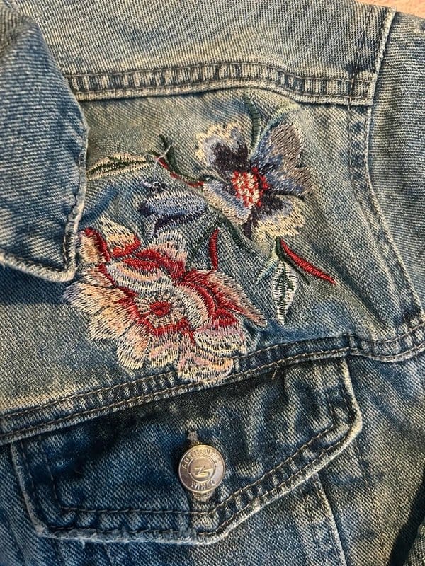 New Look Embroidered floral denim jacket - 1