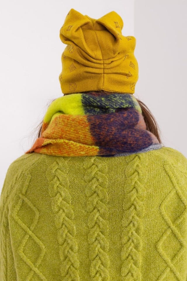 Love Lace Love Lace Women's Cashmere Warm Winter Beanie Hat With Decorative Rhinestone Trim in Yellow - 3