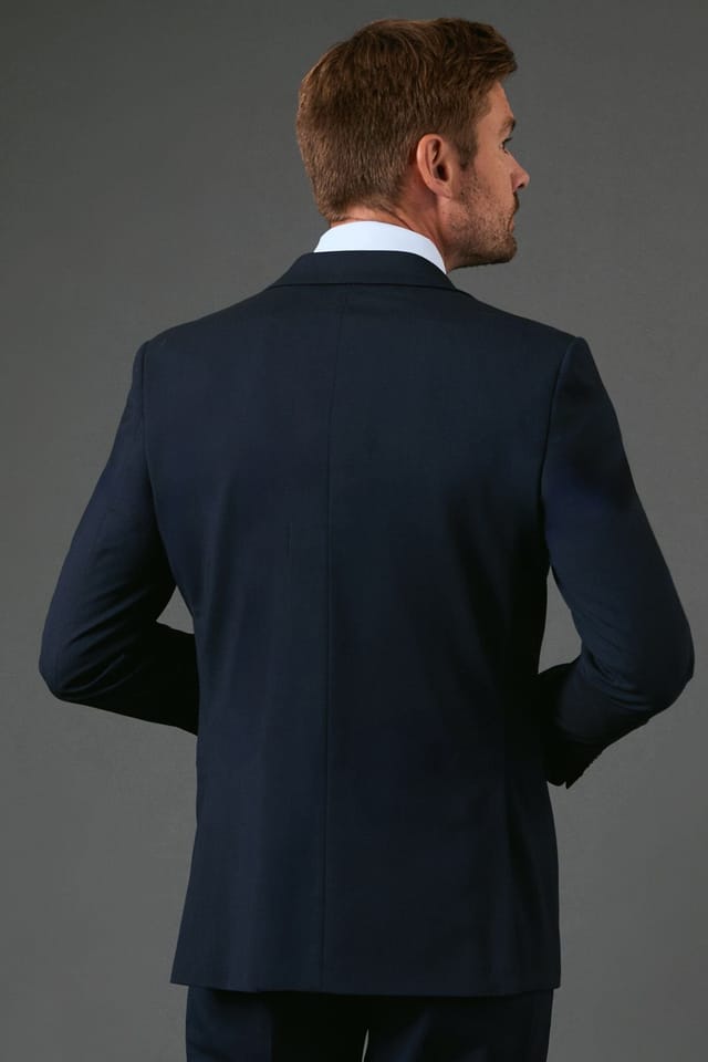 Burton Burton Men's Navy Slim Fit Essential Suit Jacket - 3