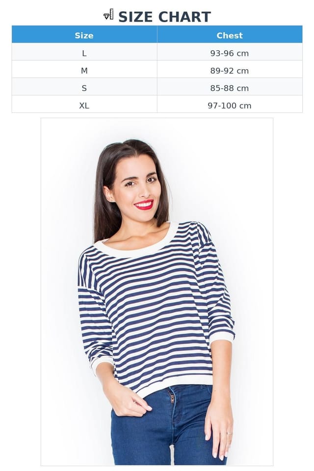 Love Lace Love Lace Women's Short Cut Striped Sports Sweatshirt in Blue - 2