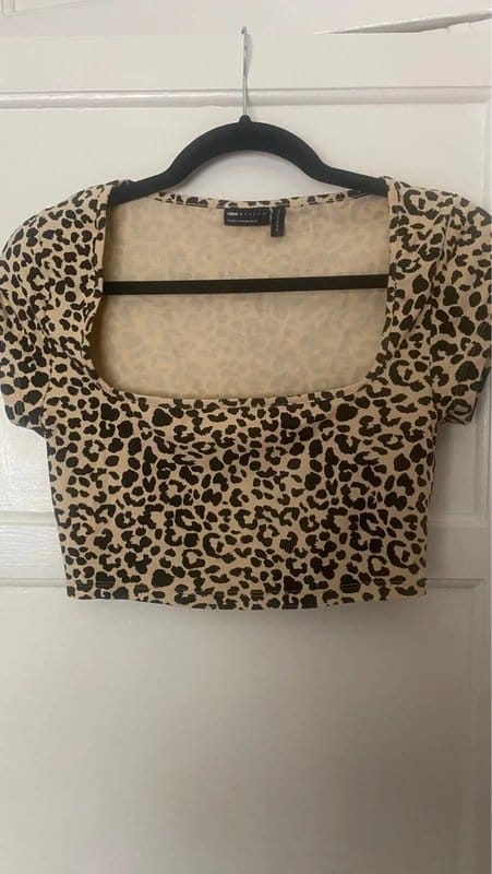 ASOS Design Leopard Print Square Neck Crop Top