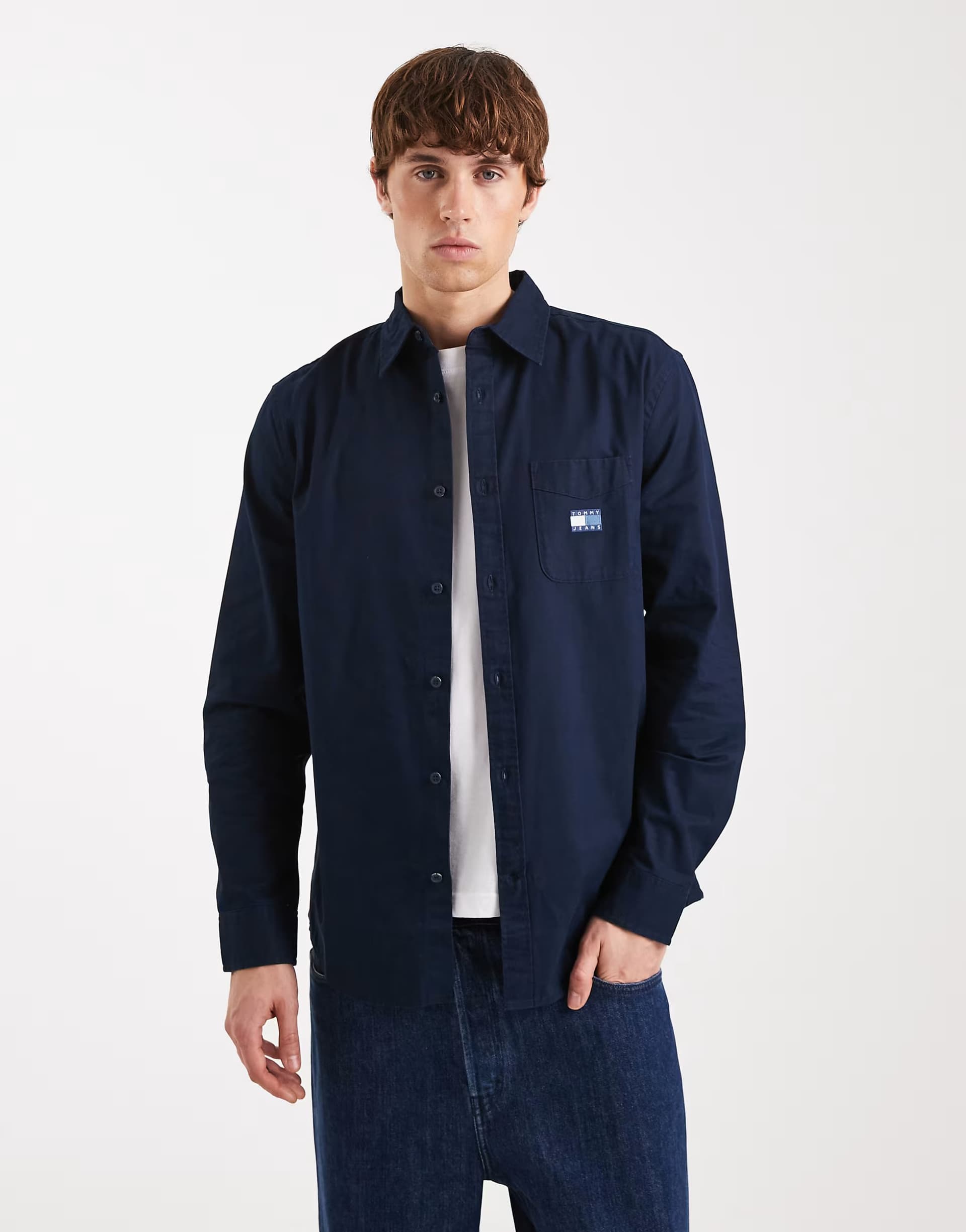 ASOS Tommy Jeans twill shirt in washed navy