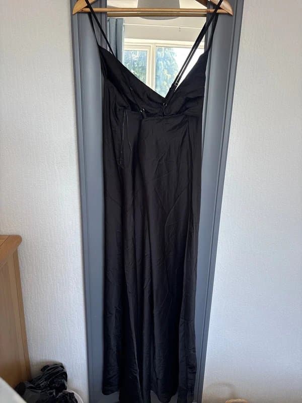 New Look Black Satin Cowl Neck Maxi Dress