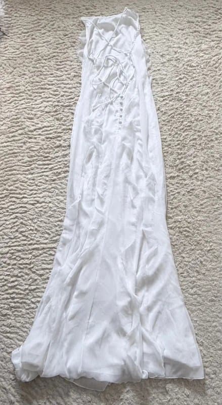 ASOS Design ASOS White Frill Detail Maxi Dress