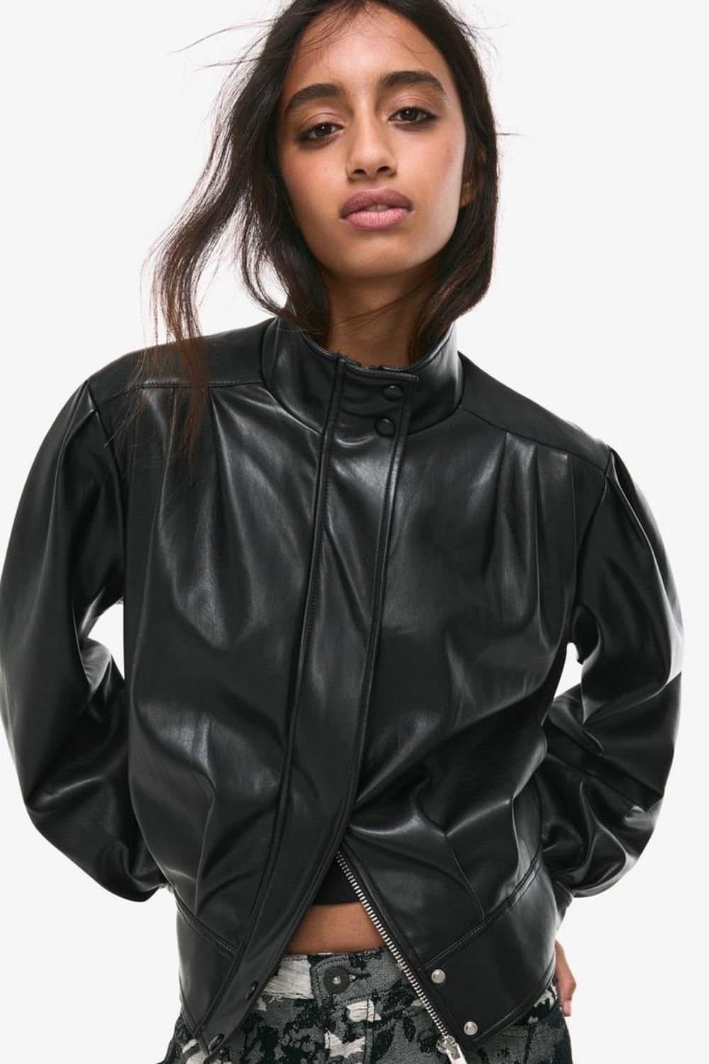 OUTTA BOX OUTTA BOX Black Faux PU Leather Jacket