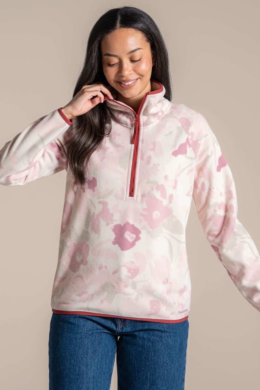 Craghoppers Craghoppers Women's National Trust Reedmace Half Zip Fleece in Pale Pink