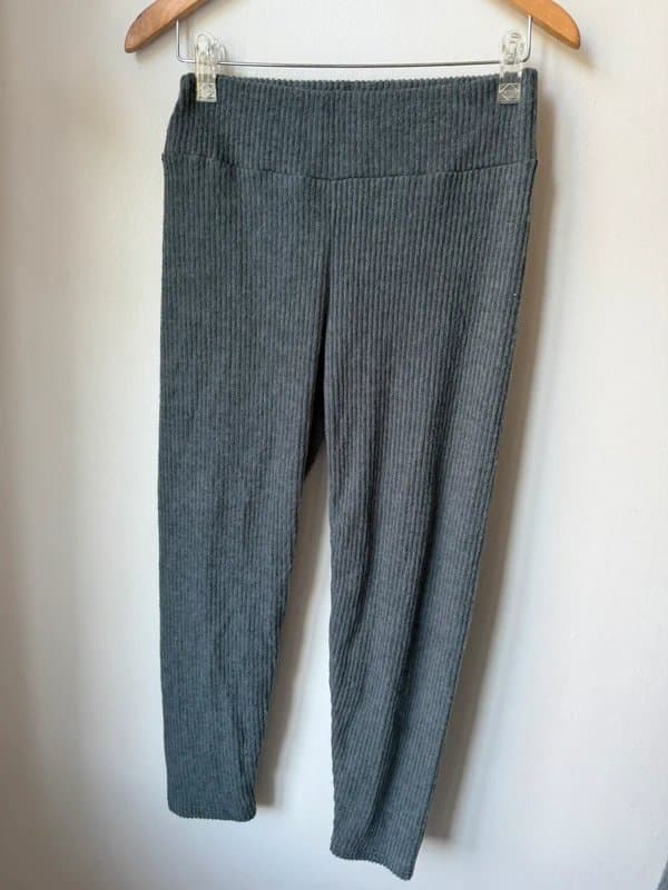 Shein SHEIN Grey Ribbed Co-ord Set – Zip Jacket + Leggings – Petite L