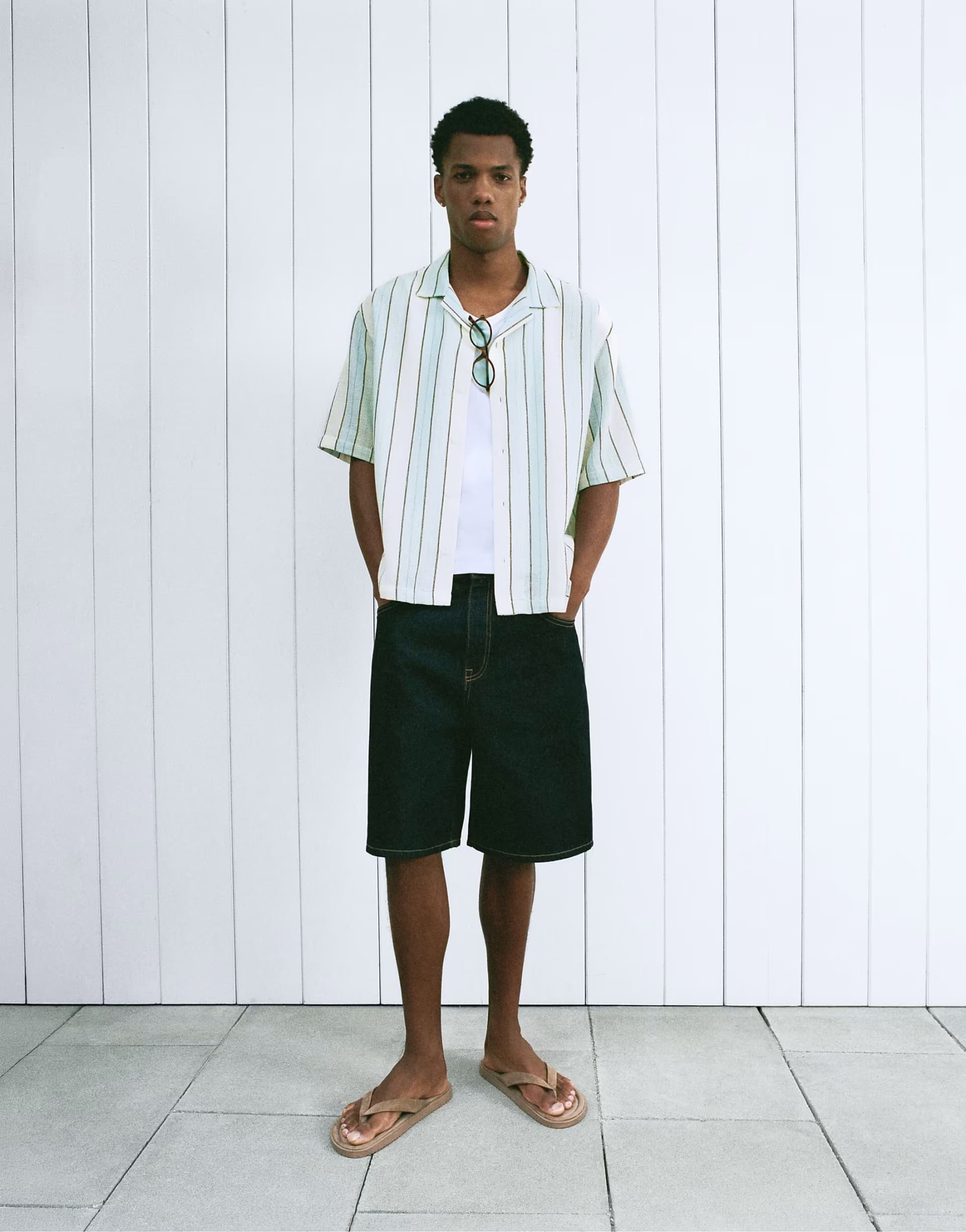 ASOS Pull&Bear Striped rustic shirt in striped