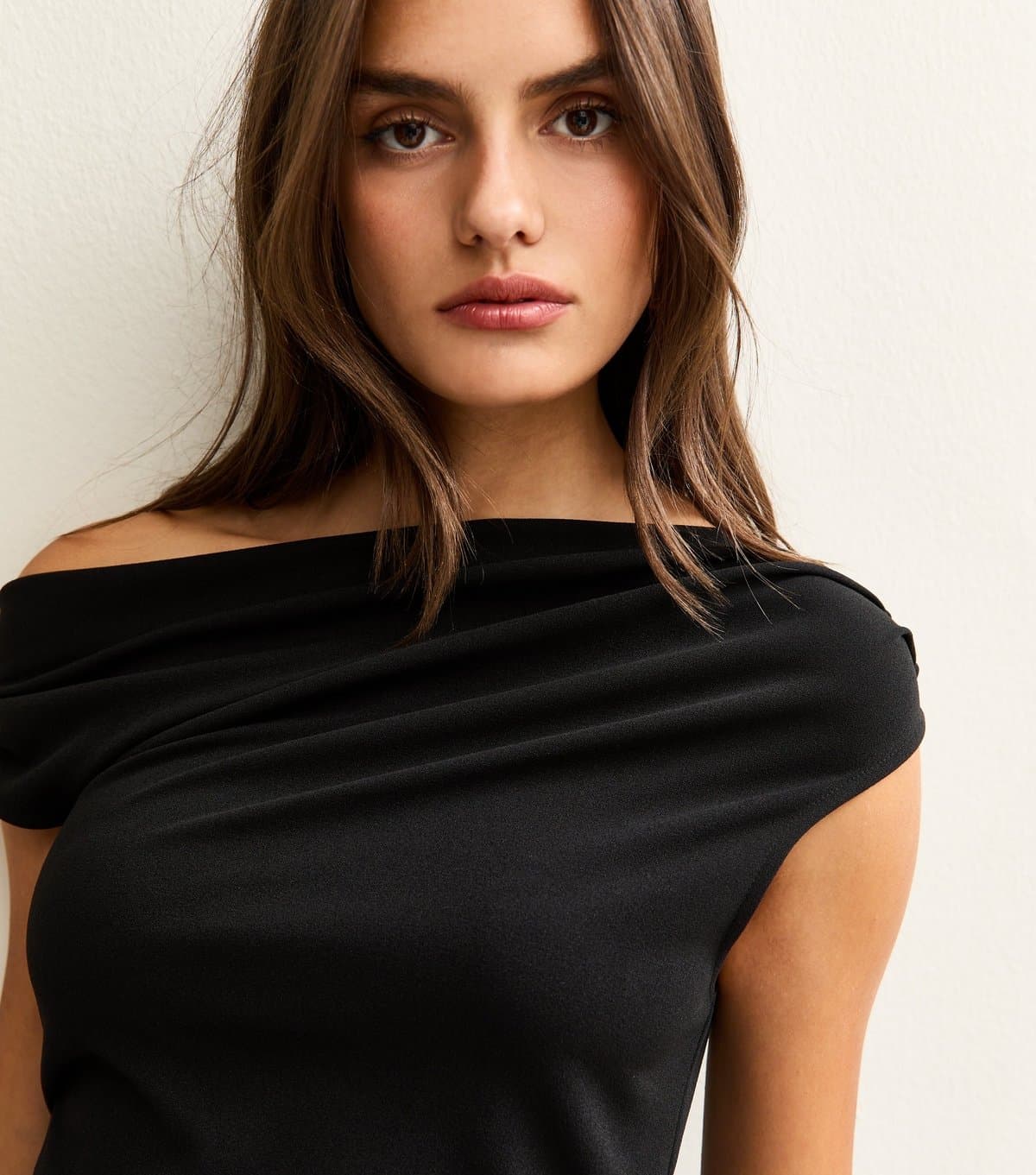 New Look New Look Black Scuba Off-Shoulder Top
