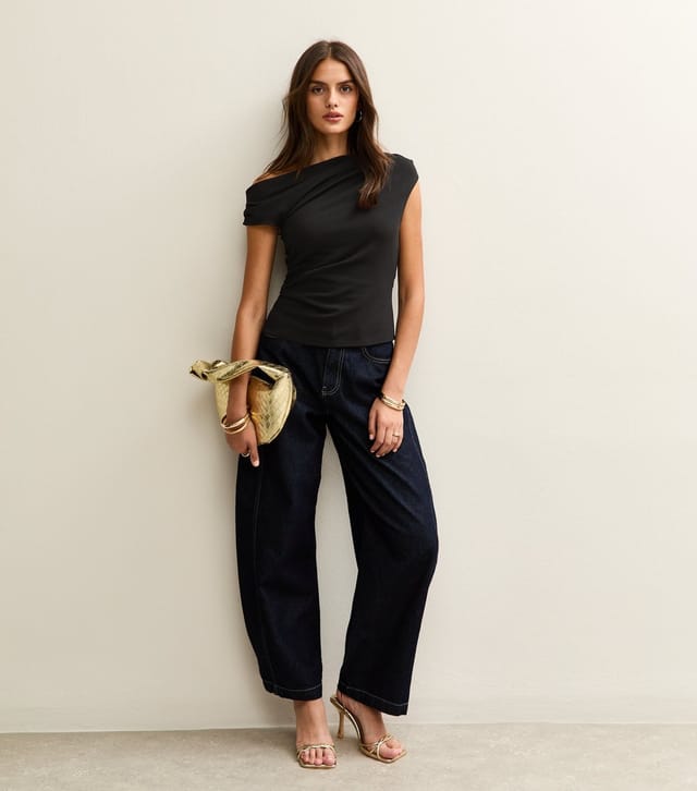 New Look Women's Black Gathered Off The Shoulder Top New Look - 3