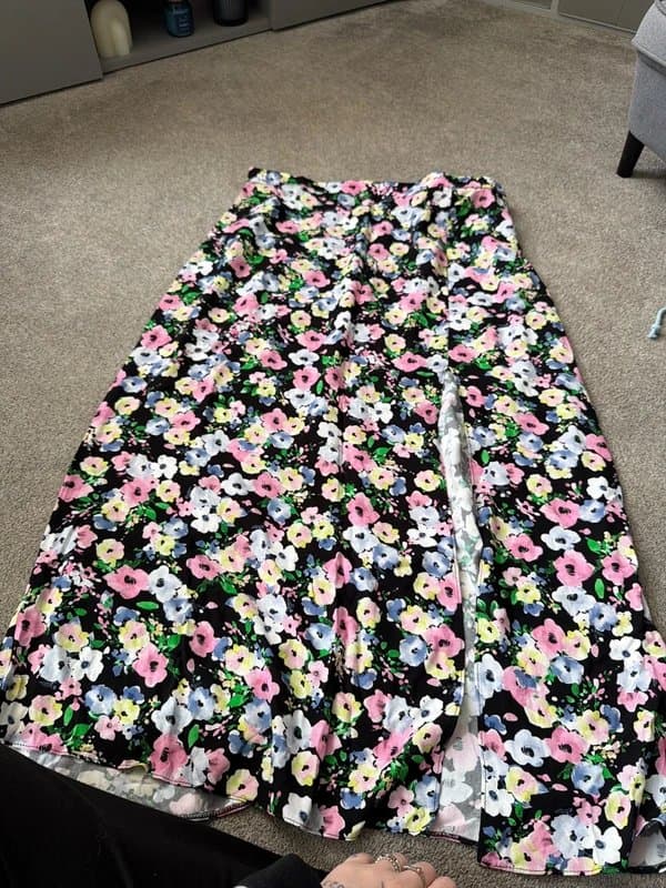 ASOS Floral side split skirt