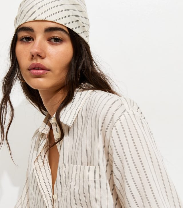 New Look White Vertical Stripe Bandana New Look - 3