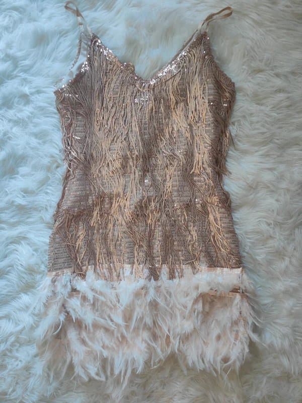 ASOS Pink feathery dress