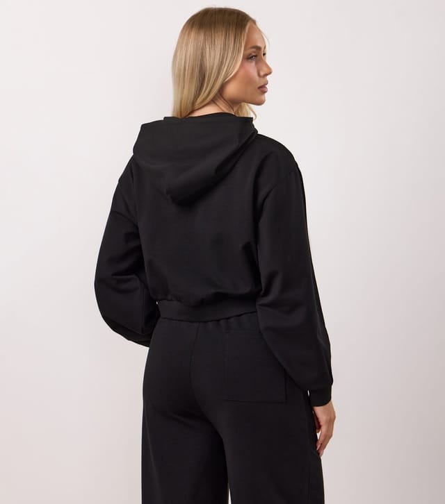 Gym King Women's Black Logo Embroidered Victory Hoodie Gym King New Look - 3