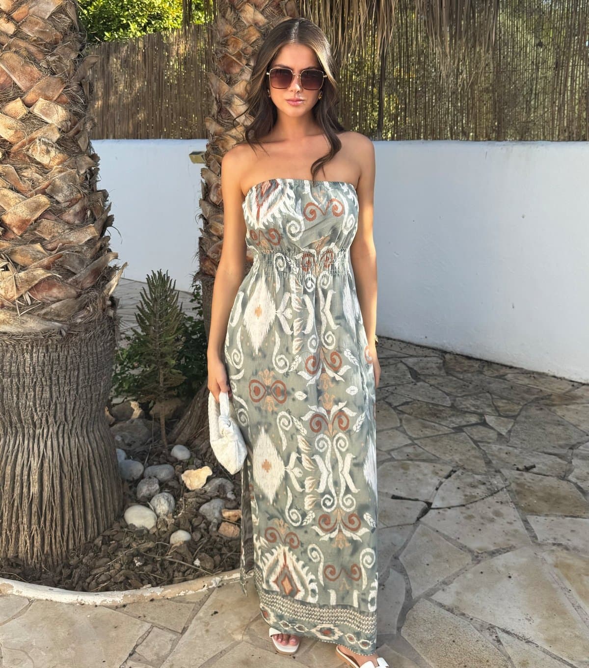 AX Paris Women's Multicolour Strapless Printed Midi Dress AX Paris New Look