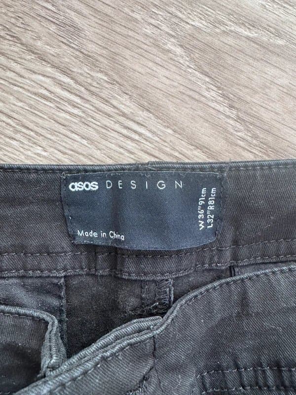 ASOS Design ASOS Design Black Cargo Pants W36 L32