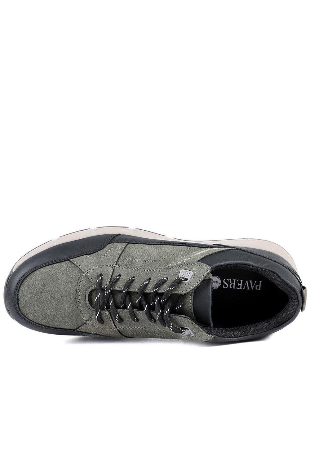 Pavers Pavers Men's Wide Fit Rugged Lace Up Trainers in Khaki - 4