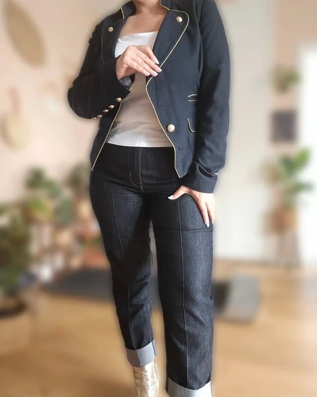 Topshop Navy military style blazer /Jacket 10/12