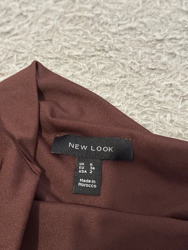 New Look brown ruched crop top