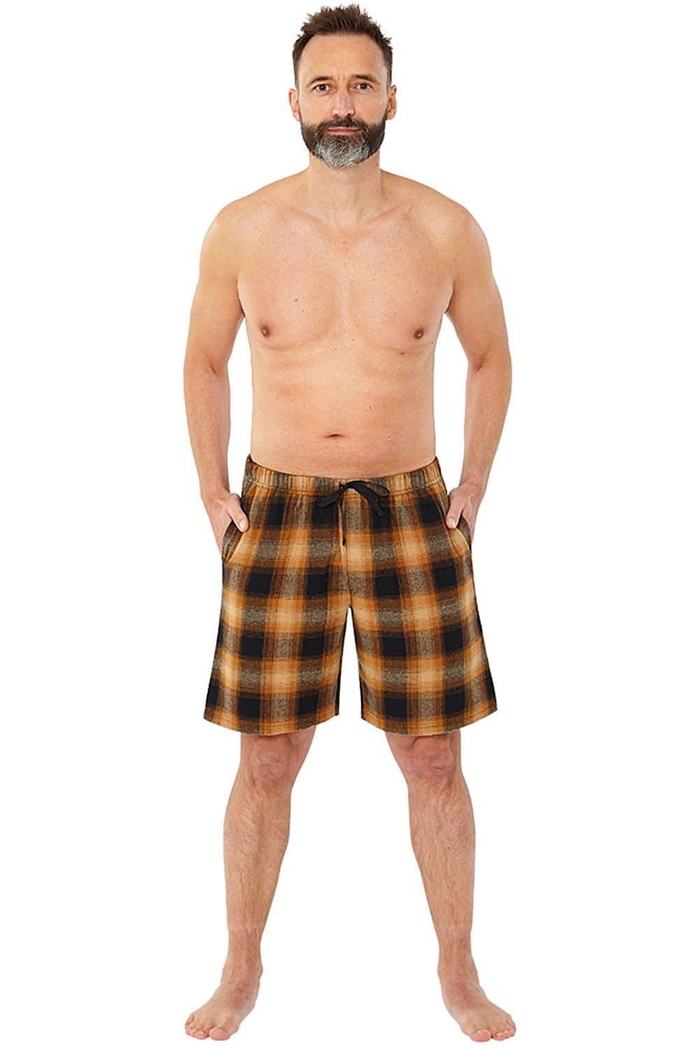Just Essentials Just Essentials Men's Mens Flannel Check Pyjama Shorts in Mid Navy