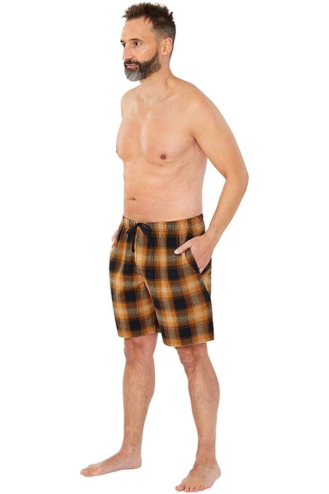 Just Essentials Just Essentials Men's Mens Flannel Check Pyjama Shorts in Mid Navy - 2