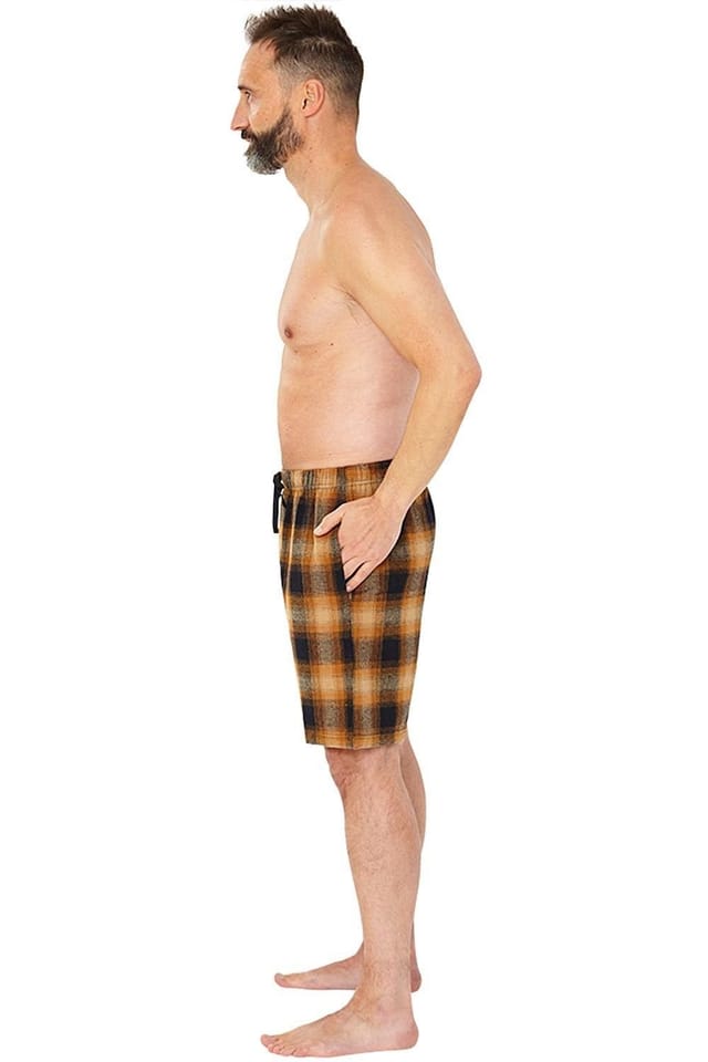 Just Essentials Just Essentials Men's Mens Flannel Check Pyjama Shorts in Mid Navy - 3