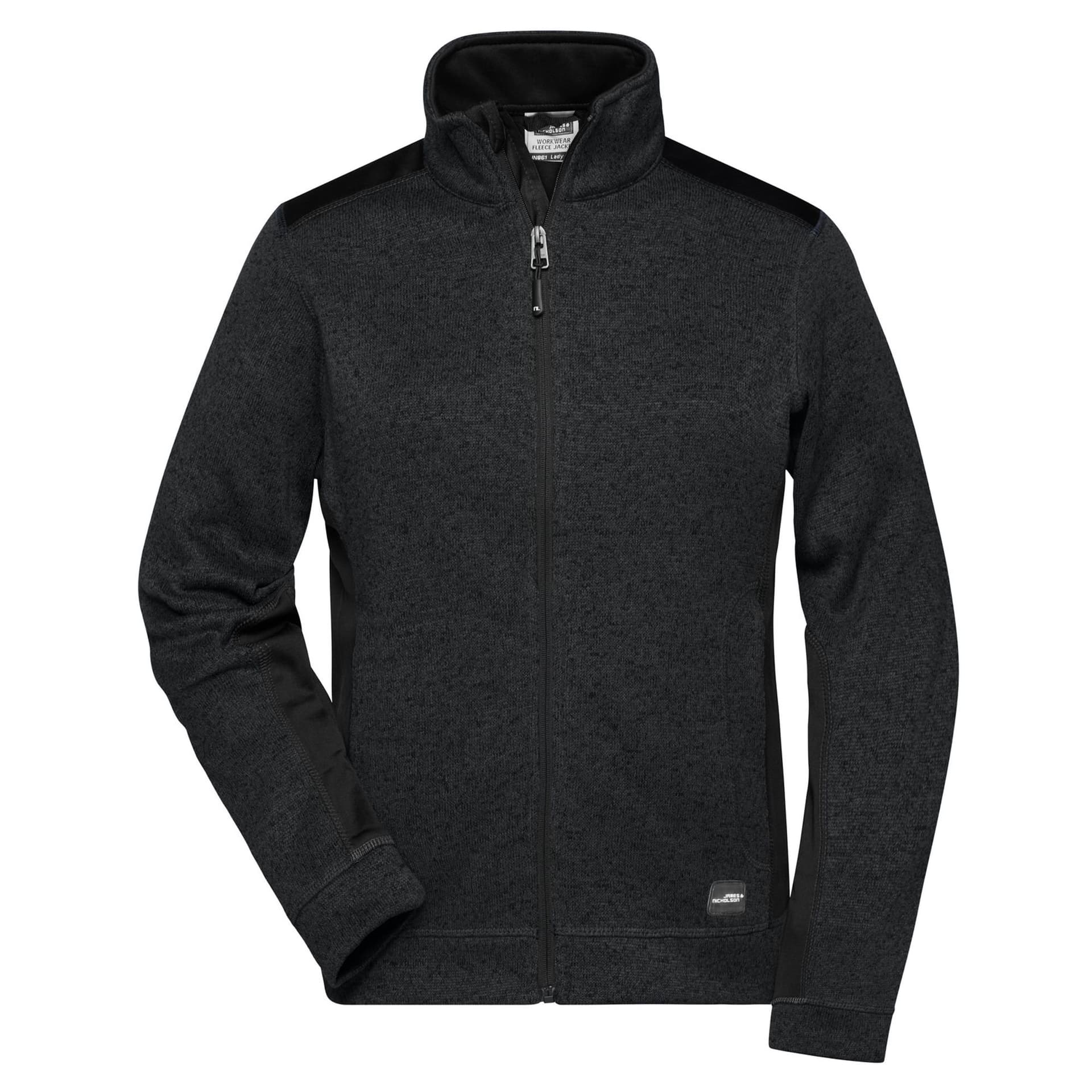 James and Nicholson James and Nicholson Women's Knitted Work Fleece Jacket in Black