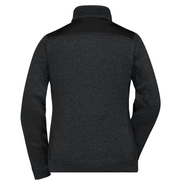James and Nicholson James and Nicholson Women's Knitted Work Fleece Jacket in Black - 2