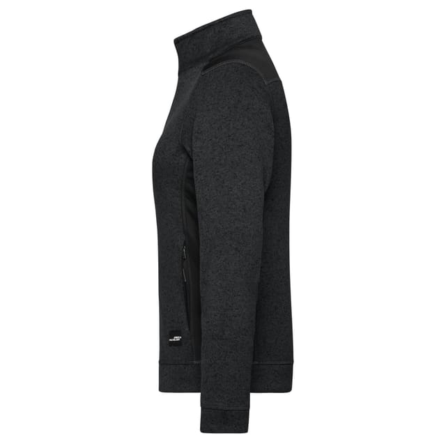 James and Nicholson James and Nicholson Women's Knitted Work Fleece Jacket in Black - 3