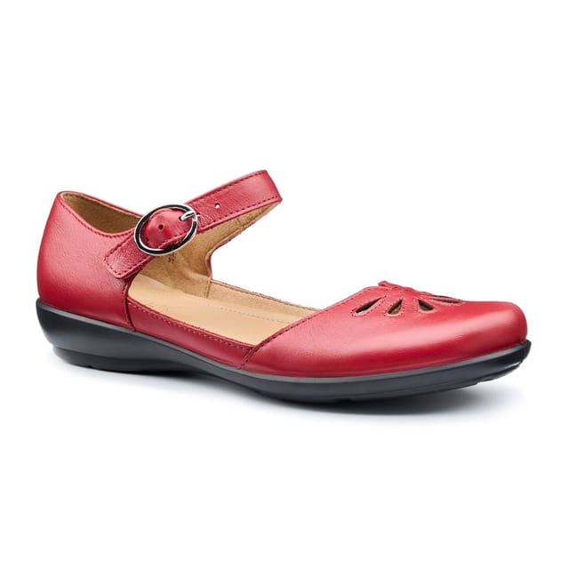 Hotter Hotter Women's Wide Fit 'Eloise' Mary Janes in Red - 2