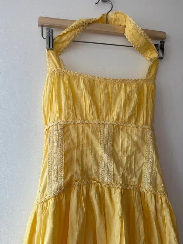 ASOS ASOS halter milkmaid butter yellow dress size 10